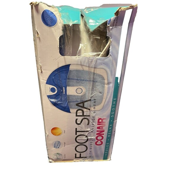 Conair Foot Spa w Bubbles Massage & Heat Indulge Relax Soothe Used w Damaged Box - Picture 4 of 6